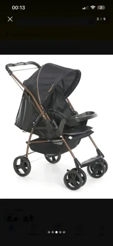 Carrinho Bebê Milano Reversível III Preto Cobre Galzerano