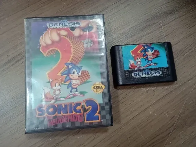 CARTUCHO SONIC 2 - MEGA DRIVE - ORIGINAL COM CIAXA