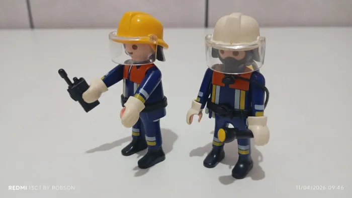 Playmobil bombeiros dupla