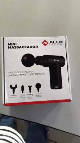 MINI MASSAGEADOR SEM FIO COM 4 PONTEIRAS + CASE