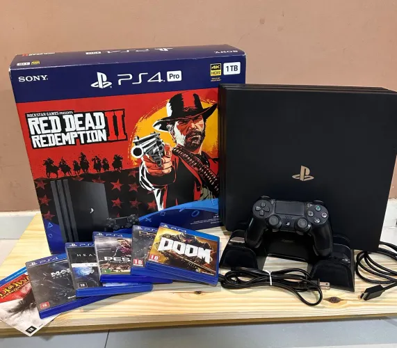 PS4 PRÓ 1TB COM VARIOS JOGOS