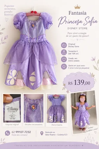 Fantasia Princesa Sophia Disney