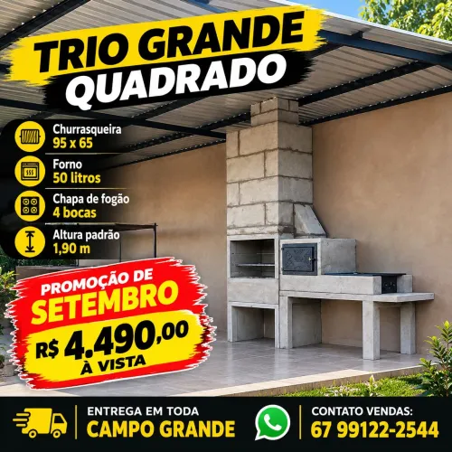 Trio quadrado pré moldada