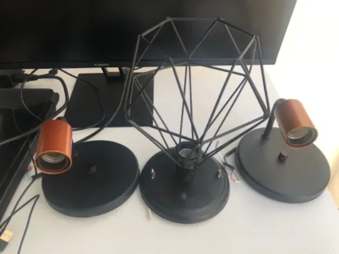 Kit 3 Luminárias Estilo Industrial (1 Pendente Diamante + 2 Arandelas/Plafons) - Preto e C