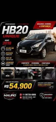 Hyundai HB20 Unique 1.0 Flex 12V Mec. 2019