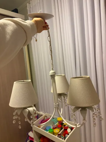 Lustre pendente infantil com cristais