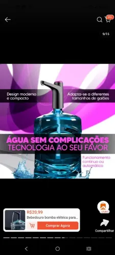 Bomba de garrafão portátil utilidade e praticidade
