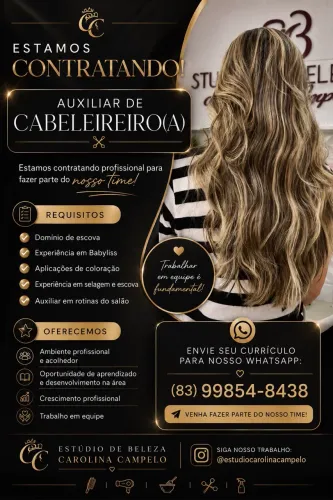 Vaga auxiliar de cabeleireira 