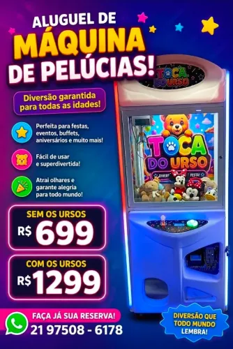 Aluguel de Máquina de pegar pelúcias