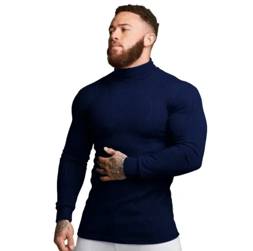 BLUSA CANELADA GOLA MANGA LONGA