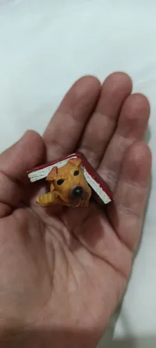 Miniatura Cachorro Terrier na Casinha M.E.G Vintage