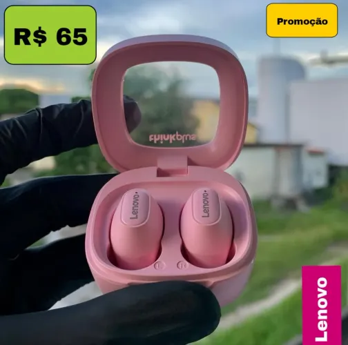 Fone Bluetooth Lenovo xt62 Rosa R$ 65