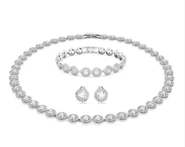 SWAROVSKI -  Conjunto Una Angelic Branco Lacado a ródio