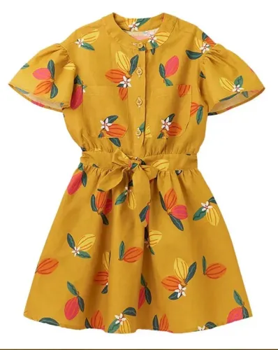 Vestido amarelo Cacauzin laço na cintura