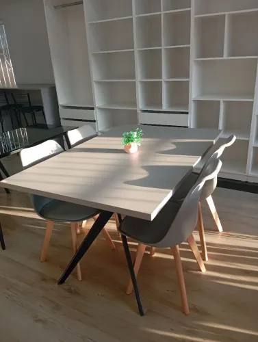 Mesa Montilla 1,30cm + 4 Cadeiras Leda Cinza