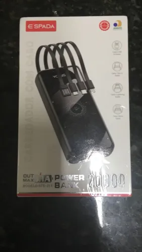 Power Bank Carregador Portátil 20000mah com Indução 4 em1 Bateria Externa Móvel - lacrado