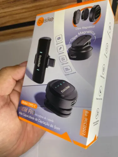 Microfone de Lapela Sem Fio Tipo C - BASIKE - Ba-MIC0007 an9