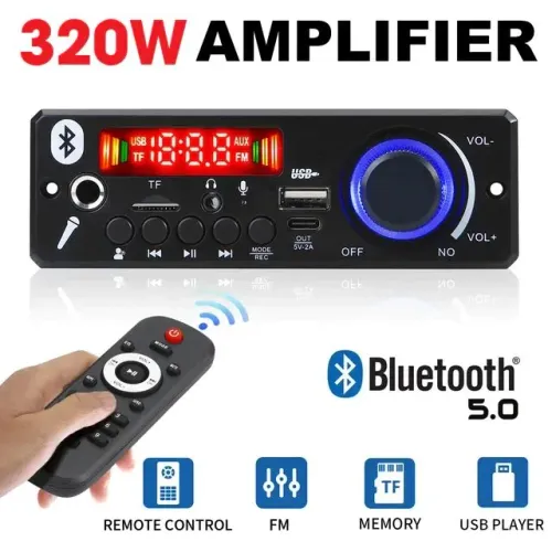 PLACA APLIFICADORA 320W FM SD BLUETOOTH MIC.PEN DRIVER 