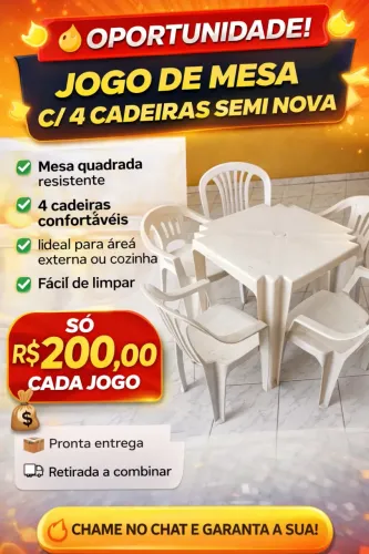 Jogo de mesa com cadeira 