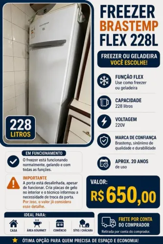 Freezer Brastemp Flex 228L