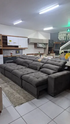 Sofá retrátil e reclinável tamanho família 3.60M com molas