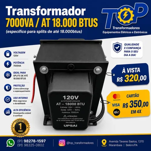 Transformador 7000 va Bivolt