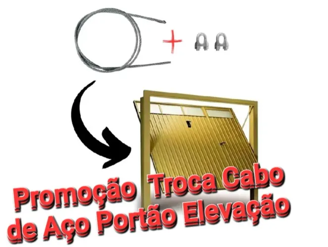 Troca de cabo de aço portão elevação 