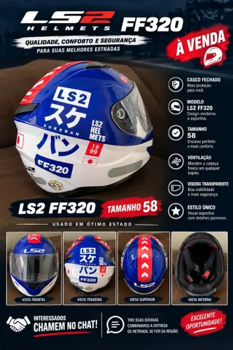 CAPACETE LS2 FF320 À VENDA - TAMANHO 58 ? Estou vendendo