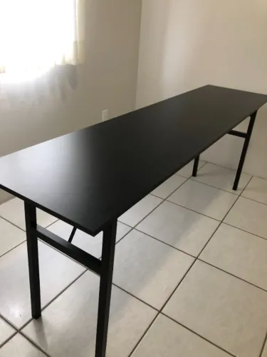 Mesa Auxiliar Dobrável Preta para Escritório, Cursos e Eventos