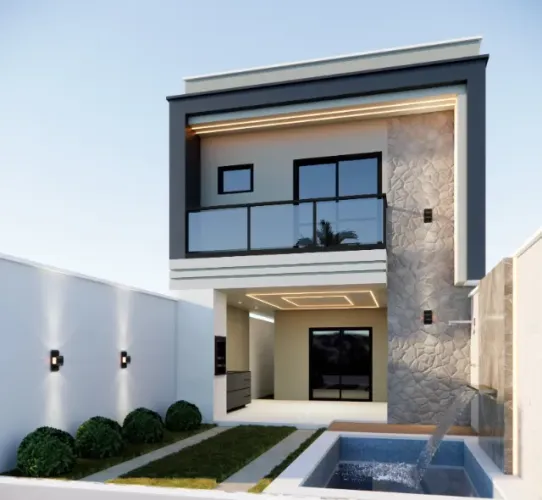 Em construção, Maraponga, Residencial Ouro Verde, casa duplex com 04 suítes, piscina