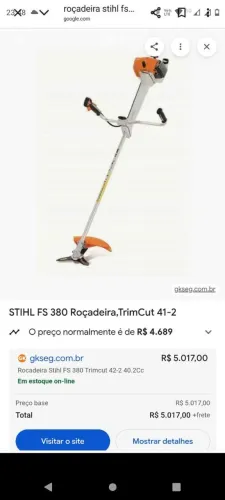 Roçadeira stihl fs380 40.2cc