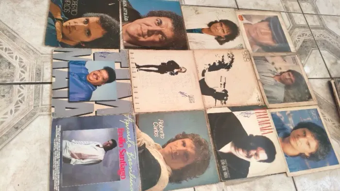 COLEÇÃO DE DISCOS DE VINIL ANTIGOS - ROBERTO CARLOS, ADRIANA CALCANHOTTO E OUTROS