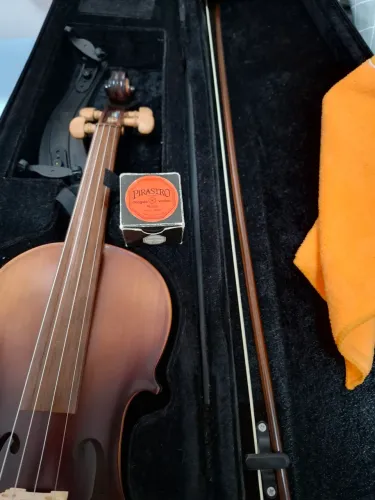 Violino nhureson IV série 150 3/4 fosco madeira exposta Regulado por luthier da fábrica 