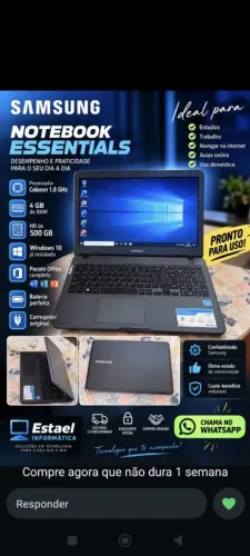 Vende-se ou troca em celular notebook semi novo nunca aberto Samsung 4gb memória ran