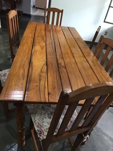 Mesa Madeira 195x86 6 cadeiras R$2.650,00