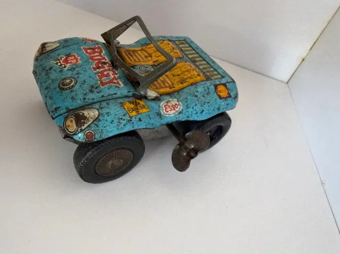 Carrinho de metal a corda buggy anos 60