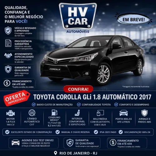Toyota Corolla GLI 1.8 Flex 16V Aut. 2017