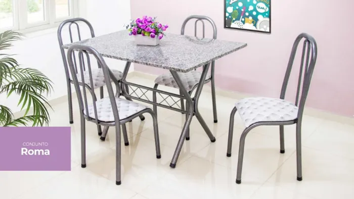 Conjunto com 4 cadeiras mesa granito = pronta entrega!