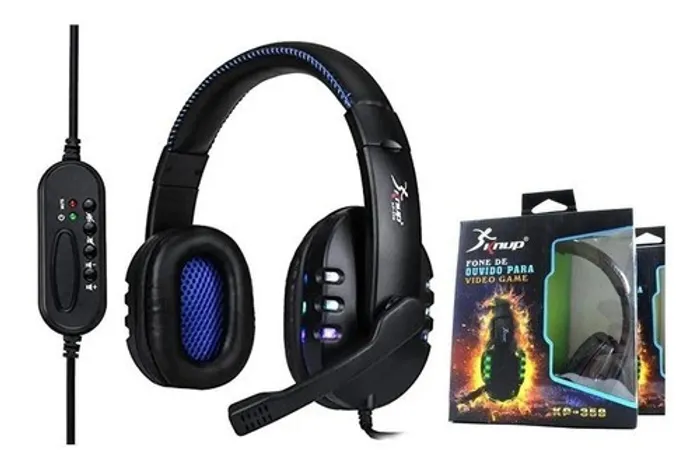 Headset Gamer Pc Usb Led Microfone Kp-359 - Knup Jogo