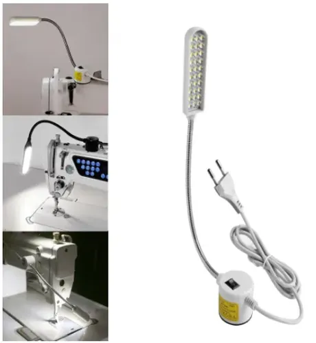 Luminária de LED Haste Flexível e Base Magnética - Luminária para Máquina de Costura etc
