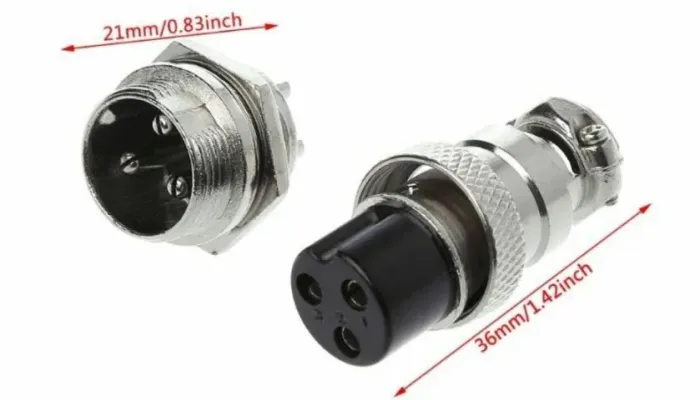 Conector Mike Gx16 Plug Macho E Fêmea 3 Pinos Aviação Arduino Automação Robotica COD-CP246