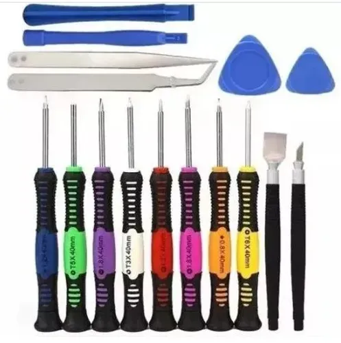 Kit com 16 Peças Chaves p/ Abrir Celular Notebook Tablet Profissional Computador z138 