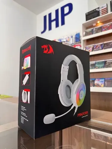 Headset Gamer Redragon Pandora RGB Branco 7.1 | Parcela Sem Juros | Loja Física Curitiba