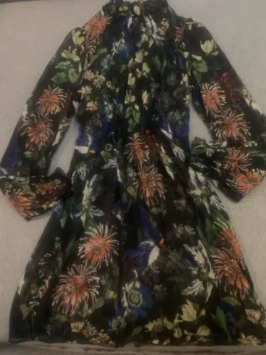 Saída de praia estampada transparente Zara M