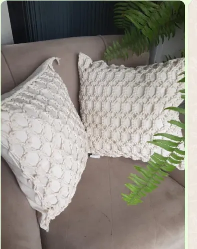 Almofada em macrame unidade