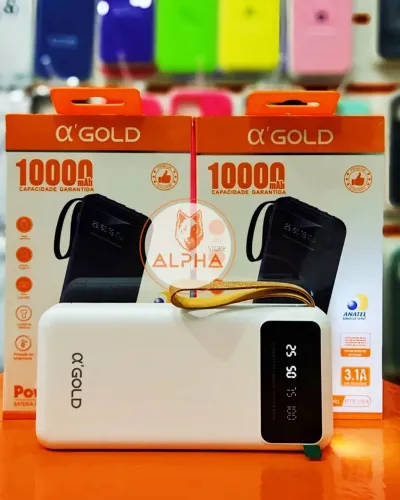 Carregador portátil gold bateria 10.000mah e 20.000mah novos com garantia