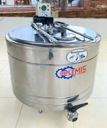 Tanque de Leite Misturador Tina para Agua Sucos Pronto pra Uso 300 Litros Açaí em Inox 