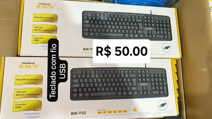 Teclado com fio B-MAX - R$ 50,00