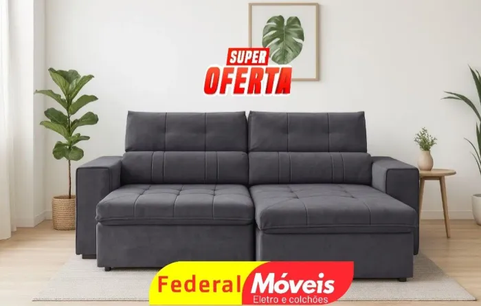 Sofá 2 Lugares Retrátil e Reclinável 2,30m - Conforto incrível e design moderno!