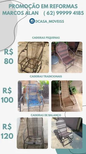Promoção em Reforma de Cadeiras em fibra sintetica apartir de 80 reais 